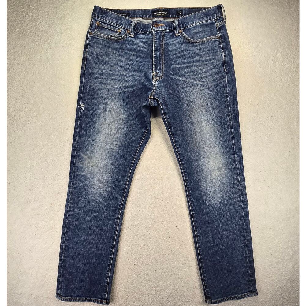 Lucky Brand 410 Jeans Mens 36x30 Athletic Fit Slim Leg Pants Zip Stretch